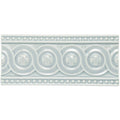 Light gray ceramic tile sudbury baroque with decorative repeating circular motifs and beaded borders