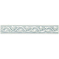 A rectangular light gray ceramic tile with an embossed floral vine pattern from sudbury beaulieu