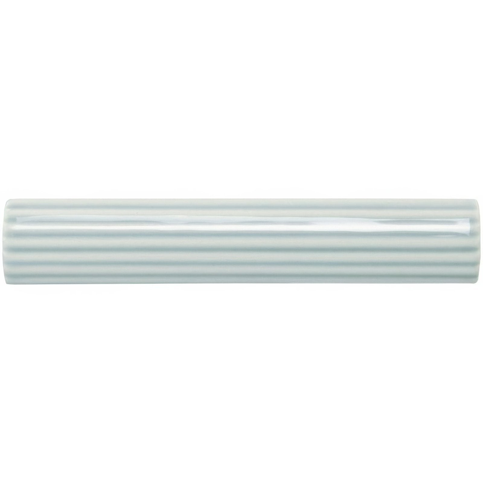 A sleek translucent white cylindrical sudbury bundled reed with smooth glossy finish and horizontal ridges