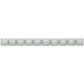 Sudbury empire white ceramic bar with ten evenly spaced glossy spherical beads for decorative use