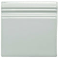 A square glossy light green ceramic sudbury skirting tile with three horizontal ridges along the top edge