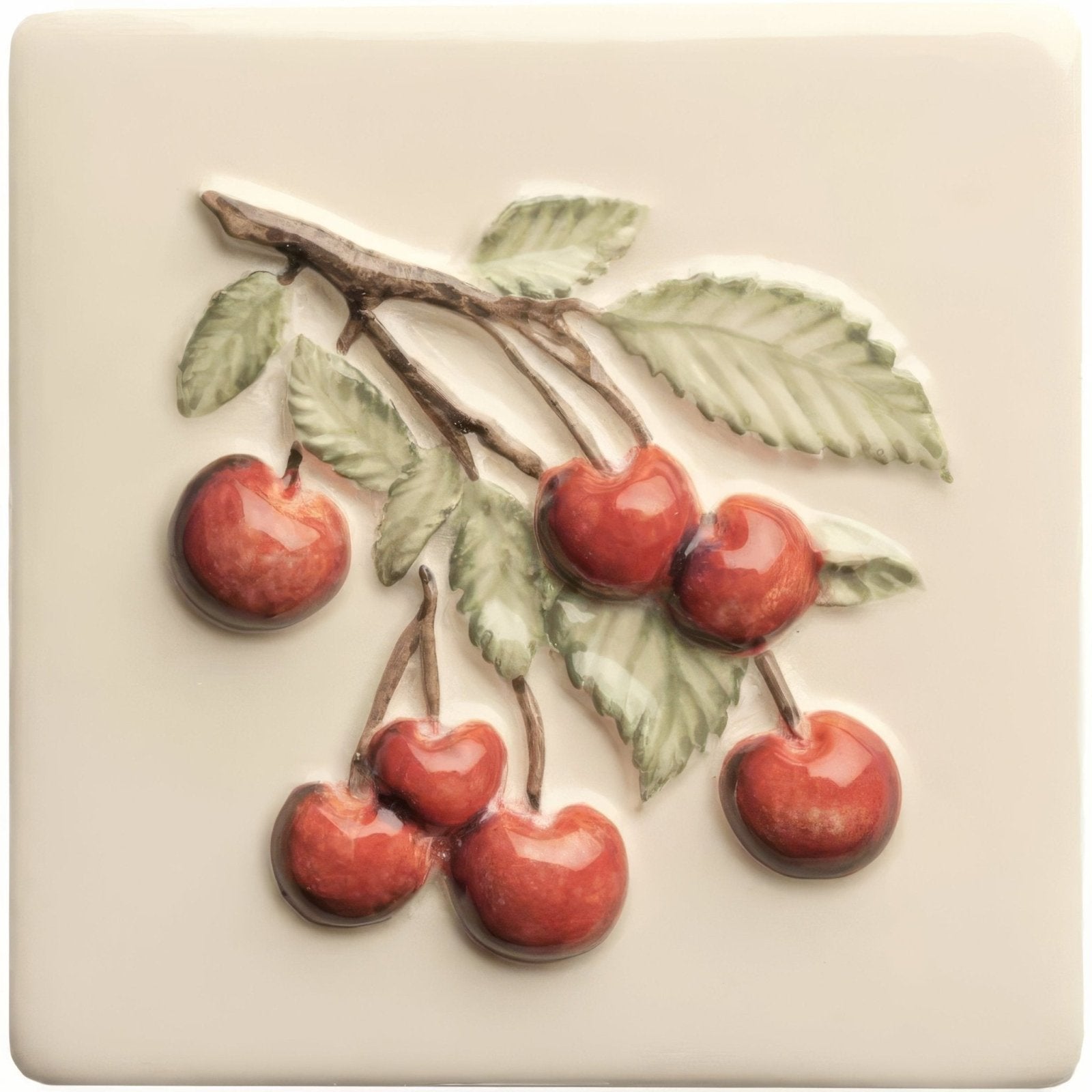 Summer Fruits Cherry Handpainted Tile