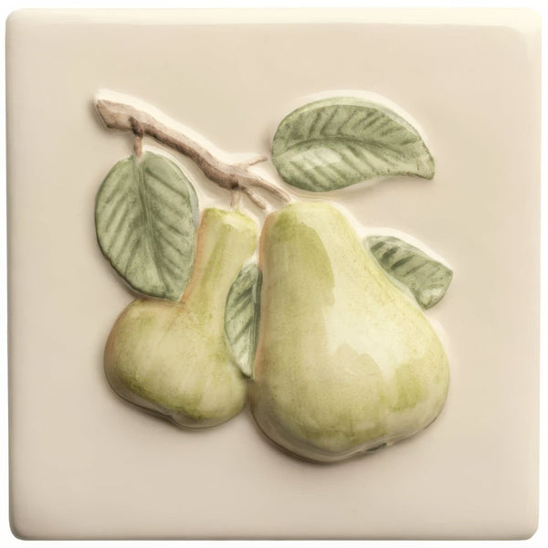 Summer Fruits Pear Handpainted Tile