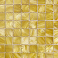 Golden iridescent summers day 25mm square mosaic tiles with glossy mother of pearl finish