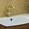 Svarna Sparkling Mosaic gold sparkling mosaic tiles in a bathroom