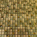 Svarna sparkling mosaic golden tile panel with shimmering glittery finish in yellow and bronze shades
