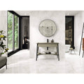 Támesis 1851 White Polished cream marble-effect tiles with a vanity and sage green countertop
