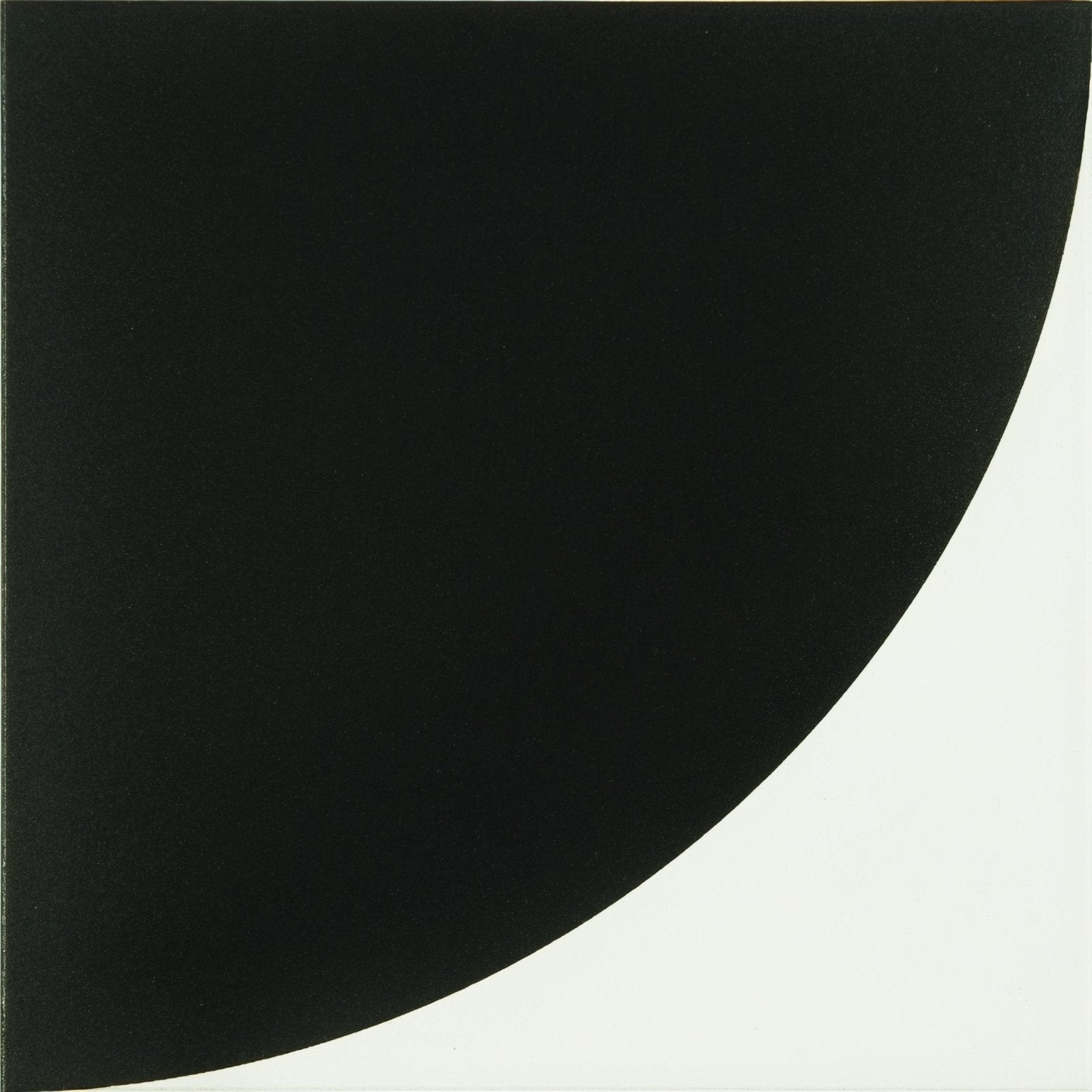 Tao 1 Black on Dover White black and white patterned tile with a bold curved design