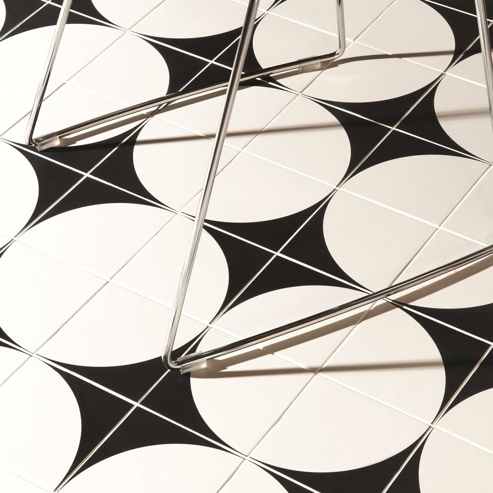 Tao 2 Black on Dover White shown as flooring