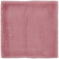 A square matte pink ceramic tayberry field tile with subtle texture and slightly uneven edges