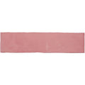 Tayberry large brick tile a rectangular glossy pink ceramic tile with a smooth surface and slightly uneven edges