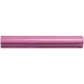 A sleek glossy pink ceramic Tayberry ogee moulding tile with subtle ribbed texture and rounded edges