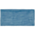 A rectangular blue ceramic brick tile teal with a textured matte finish for wall or floor use