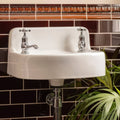 Teapot Brown Half Tile in a bathroom setting