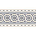 Gray and cream decorative border with repeating circular motifs from telford border grey on dover white