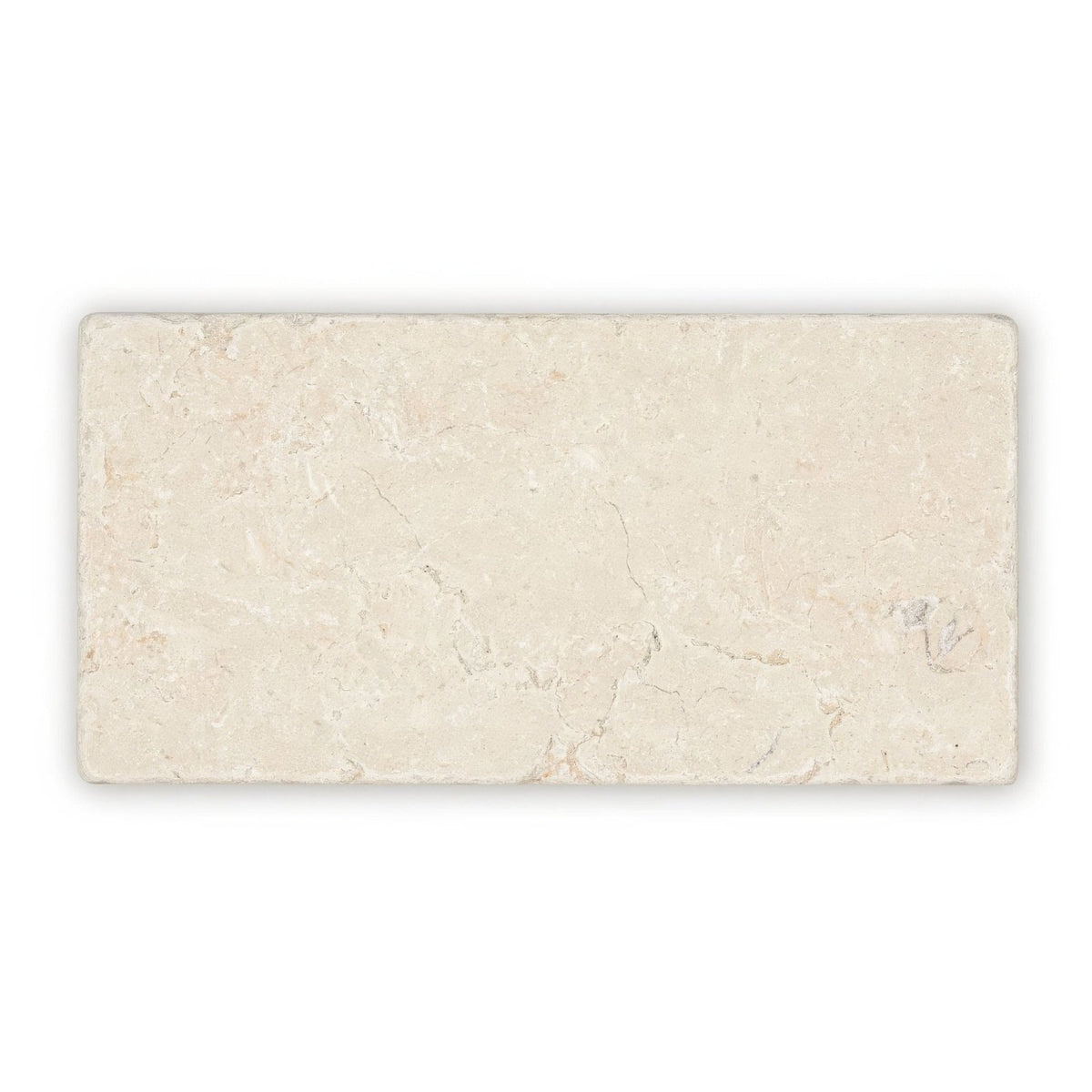 Cream-colored rectangular stone tile temple ezra 10 x 20cm tumbled with subtle natural veining and textured surface