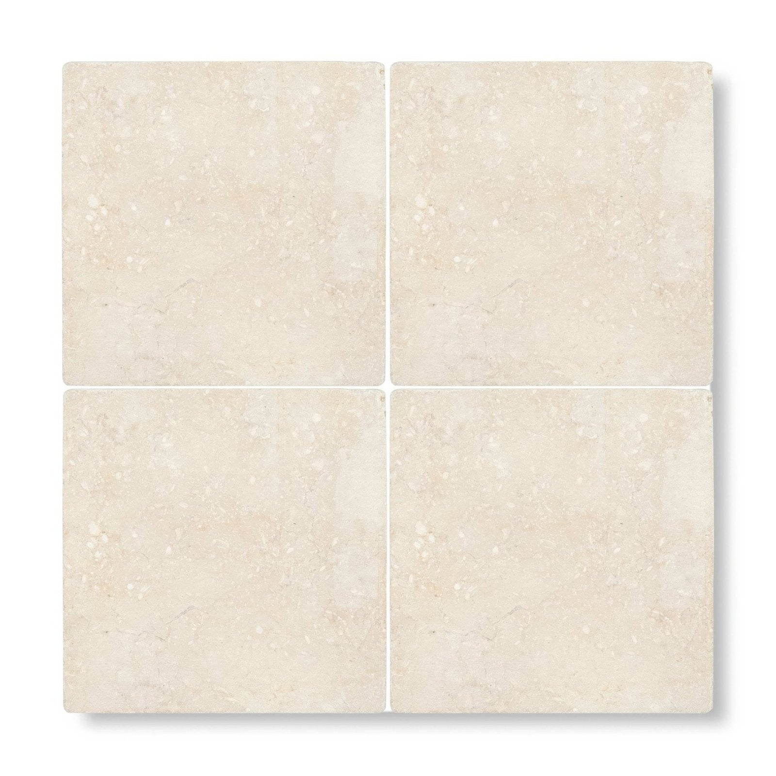Four square beige stone tiles with natural textured surface temple ezra 30 x 30cm tumbled finish