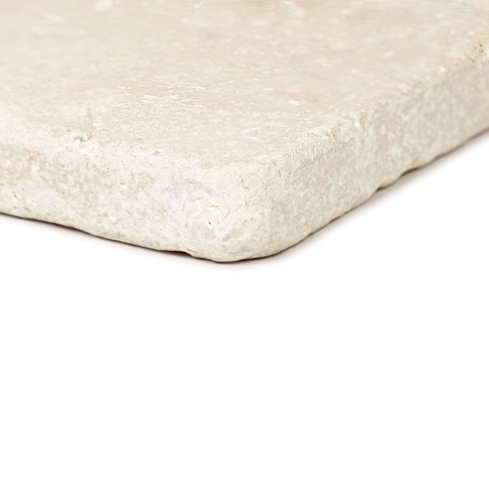 Cream-colored textured stone slab with rough natural surface temple ezra 30 x 30cm tumbled tile