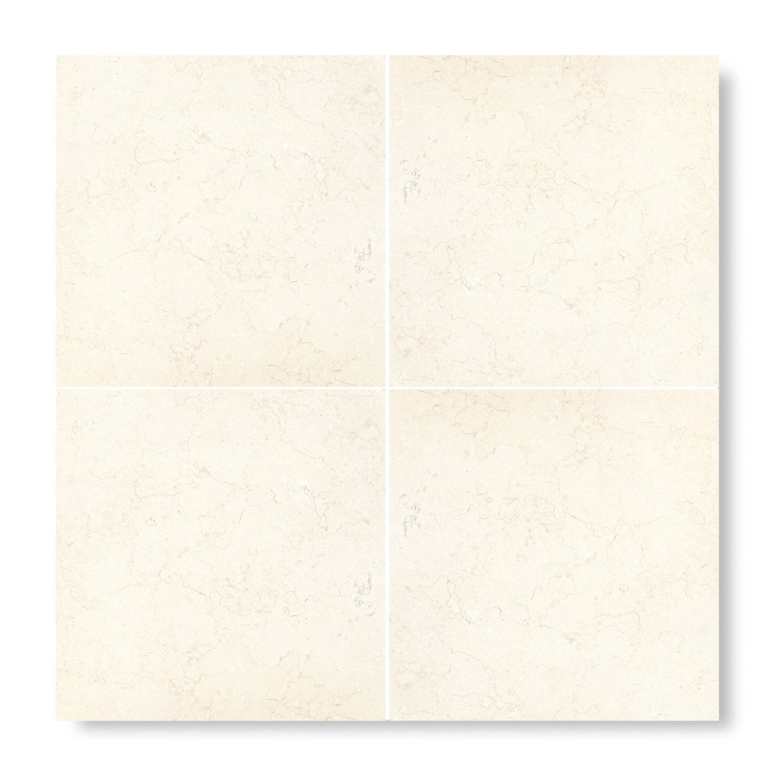 Cream-colored square ceramic tiles with subtle marbled texture temple ezra 60 x 60cm diamond sawn honed finish