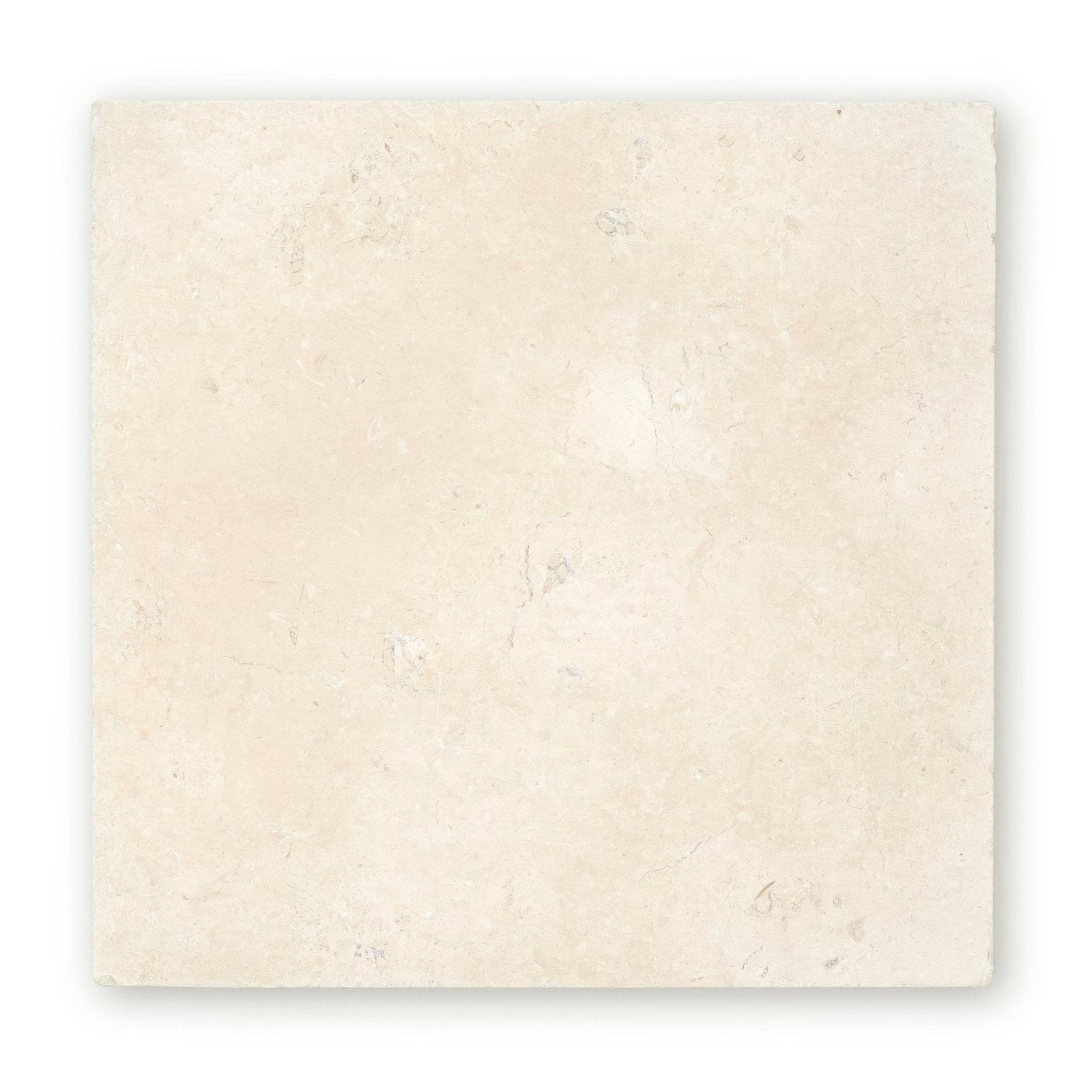 Temple Ezra 60 x 60cm tumbled stone tile in cream color with natural texture and subtle veining for elegant flooring
