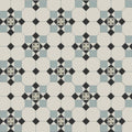 Tenby black dover white and grey geometric floor tile with octagonal and diamond shapes and floral motifs in cardigan drop-in