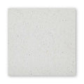 A square light gray quartz countertop tile with subtle speckled texture from terrazzo angelo base collection