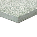 A square light green terrazzo bosello base tile with speckled white and gray aggregate surface