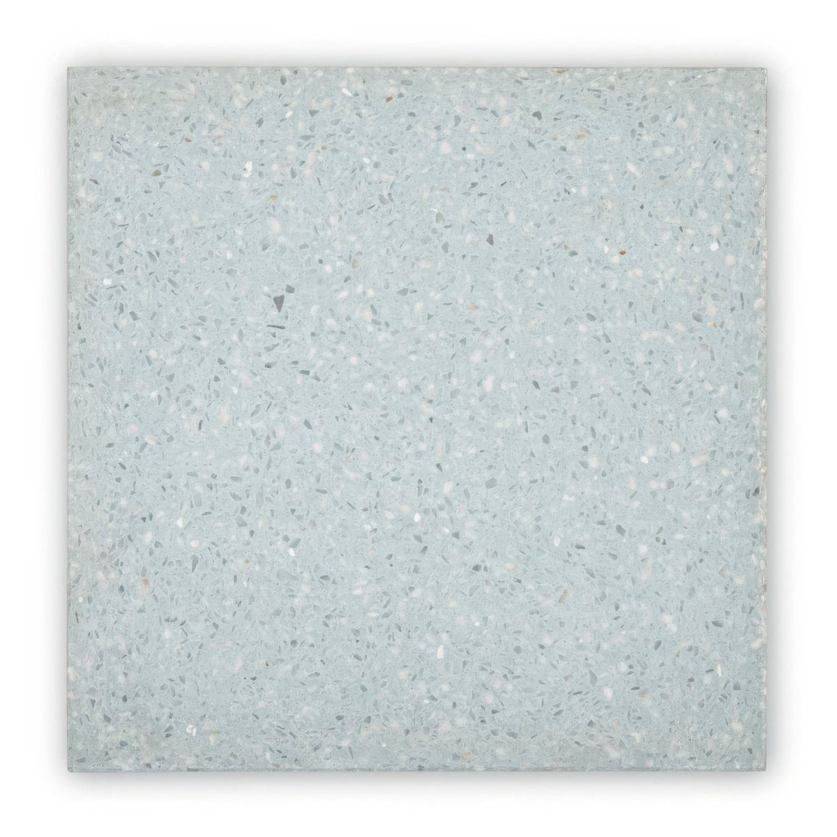Light gray terrazzo vianelo base tile with speckled white and dark flecks for flooring and wall surfaces