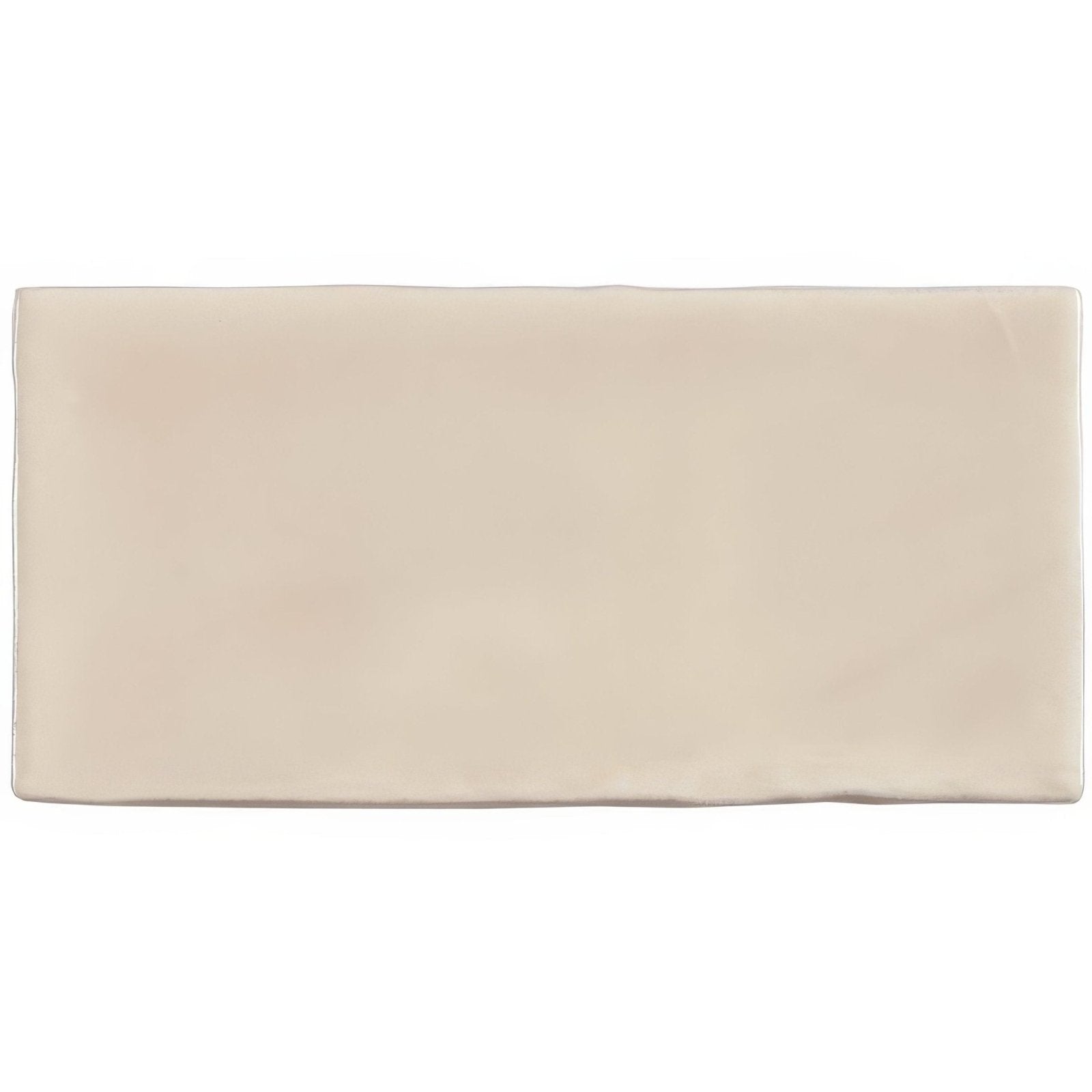 Beige rectangular ceramic thebes half tile wall tiles with a smooth glossy finish for indoor wall use