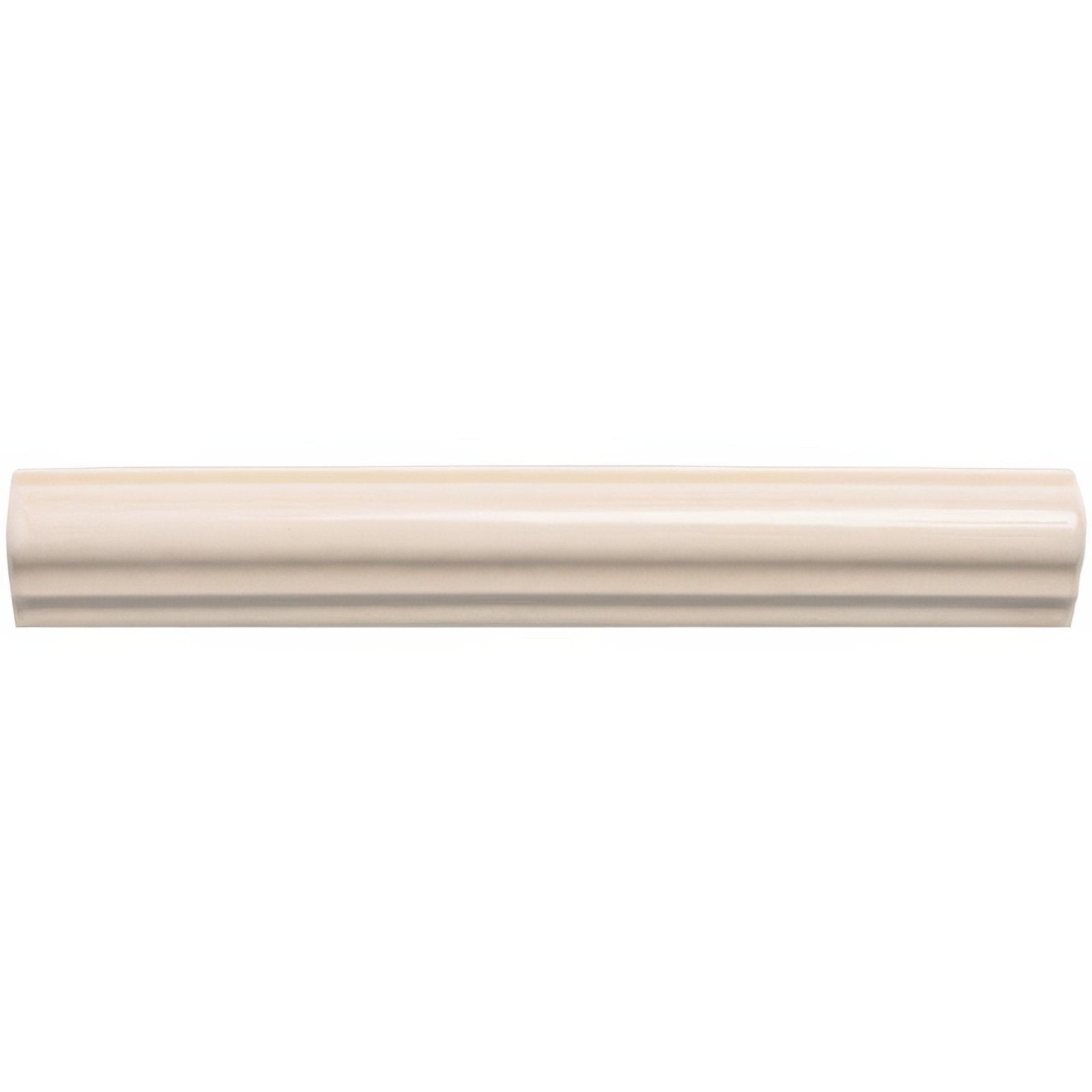 Thebes ogee moulding cream-colored glossy ceramic crown molding with a classic profile for elegant wall decoration