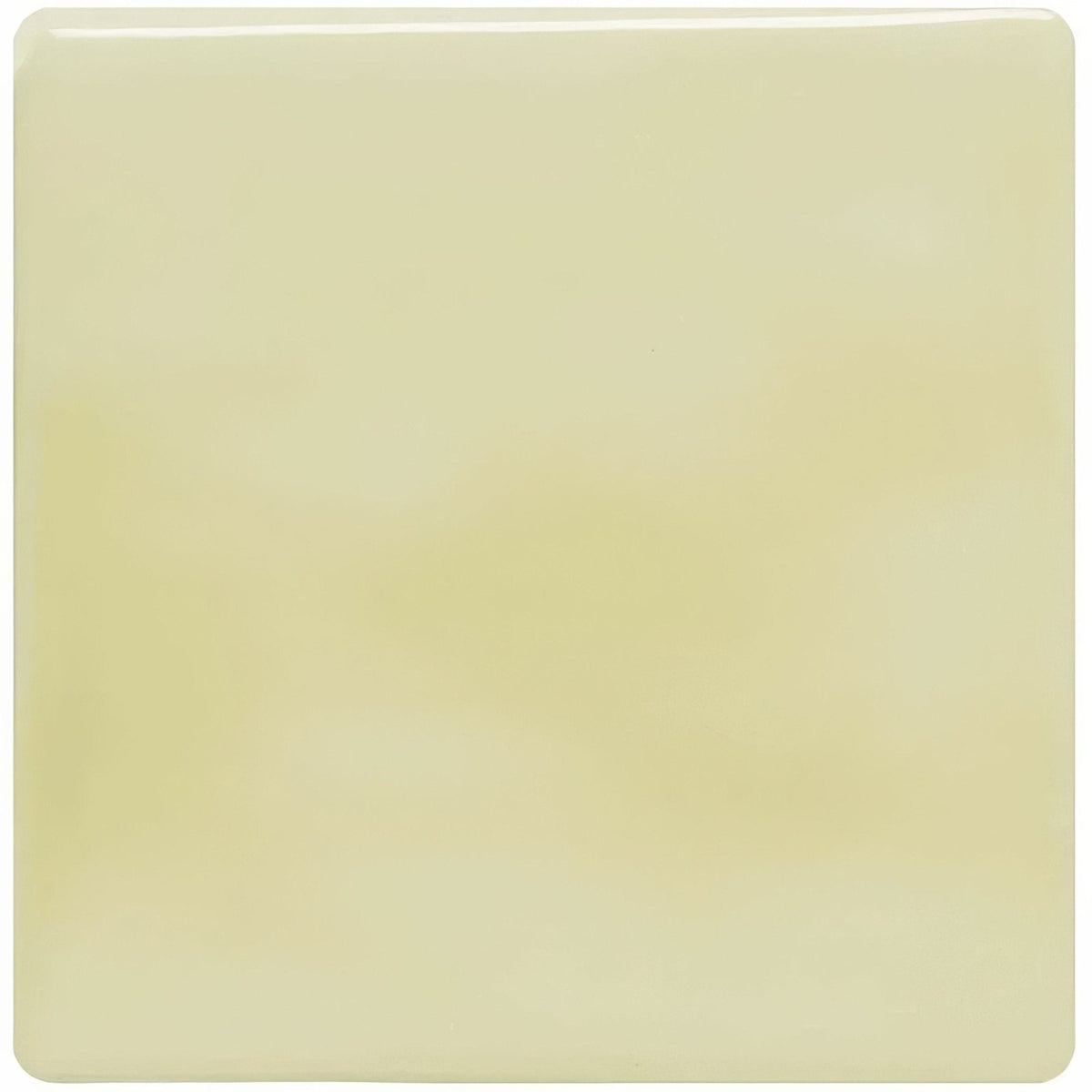 Thyme field tile is a smooth square tile with a glossy pale yellow surface ideal for wall or floor decor