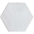 Timeless Moon White Gloss white hexagonal tile with subtle textured surface resembling natural stone