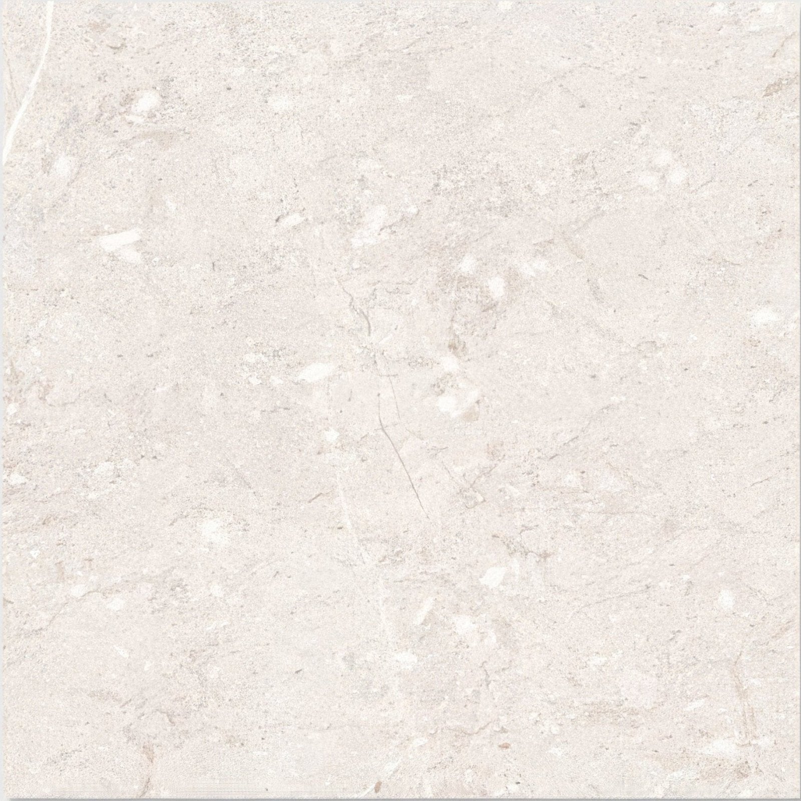 Tisbury porcelain 80 x 80cm cream-colored marble tile with subtle gray veining and polished smooth surface