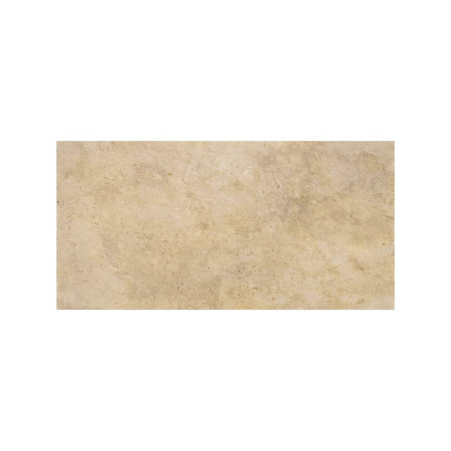 Beige rectangular stone tile with natural textured surface tivoli beige 30 x 60cm for flooring and walls
