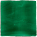 A square glossy emerald green ceramic tourmaline field tile with slightly uneven edges and a subtle textured surface