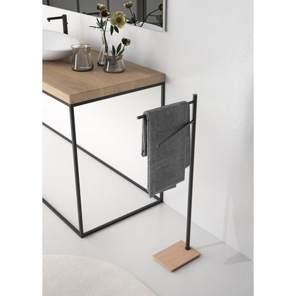Trilly Towel Stand in Black/Bamboo - Origins Living, view 2