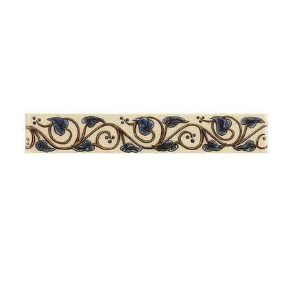Trailing Ivy, Blue Classical Decorative Border on County White