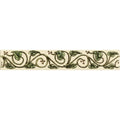 Cream-colored decorative border with elegant green ivy leaves and brown berries on county white background
