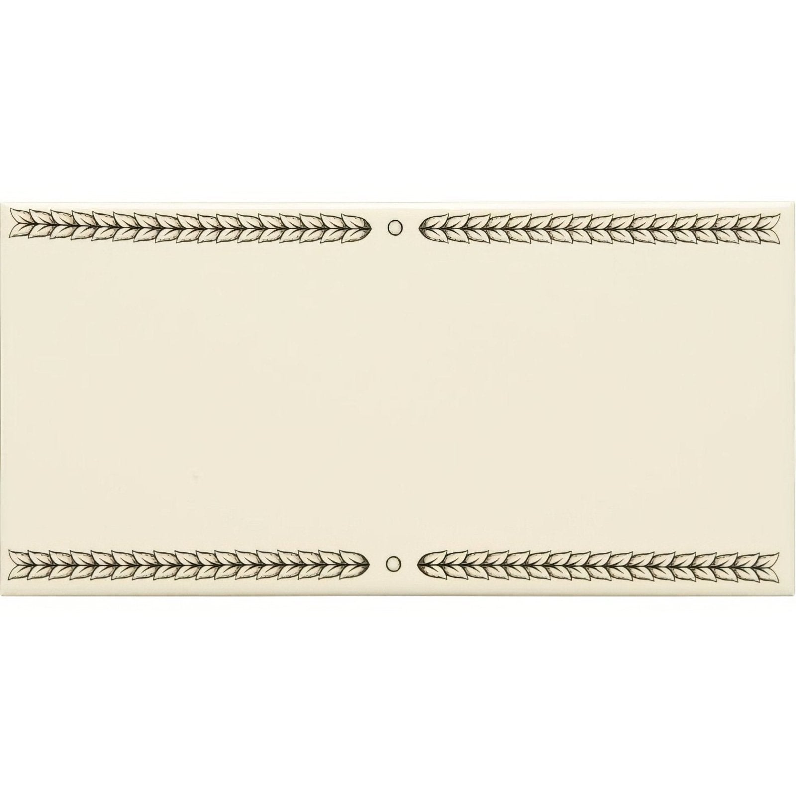 Cream-colored rectangular notepad featuring black wheat stalk trellis border on county white paper
