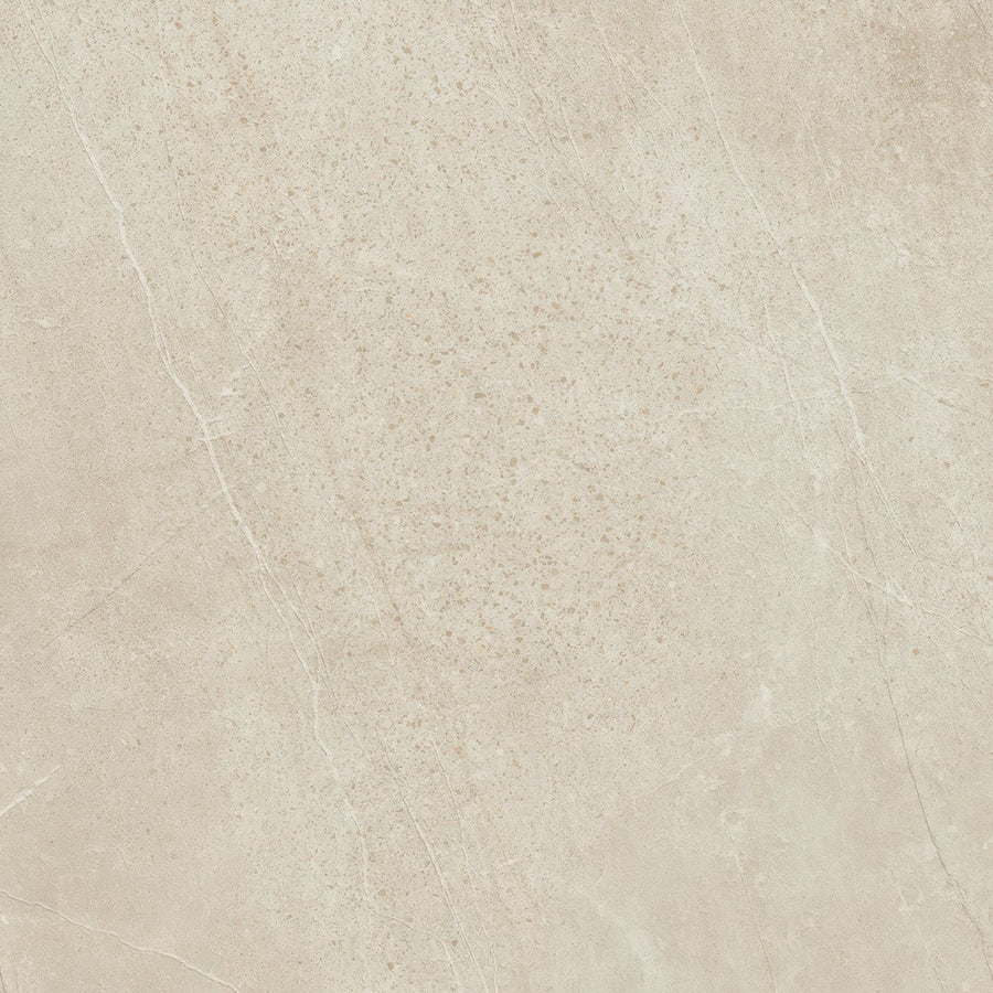 Beige ceramic tile trevi 1817 cream matt with subtle gray veining and speckled texture for flooring and walls