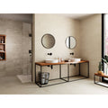 Trevi 1817 Cream Matt beige ceramic tiles with a double vanity and two sinks
