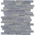 Trip kuda gris mosaic gray stone tile with stacked irregular pattern and subtle natural veining for decorative use