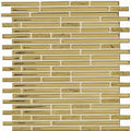 Trip lluvia gold oro mosaic gold-toned glass mosaic tile with natural stone pattern arranged in horizontal rows