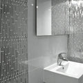 Trip Lluvia Inox Mosaic silver glass mosaic with a chrome tap and white sink