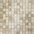 Beige and tan stone mosaic tile trip travertino bottocino mosaic with natural textured surface for decorative use