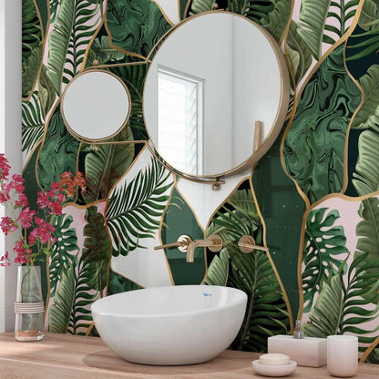 Tropical Abstract Wall Panel green tropical patterned wall panel