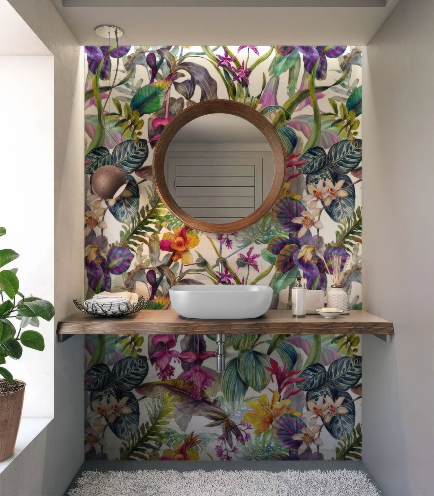 Tropical Floral Dream Shower Wall Panel