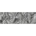 Gray tropical leaf wallpaper single tile with intricate monochrome patterns for tropical oasis decor