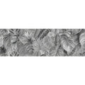 Gray tropical leaf wallpaper tile featuring intricate monochrome botanical patterns for stylish interior decor
