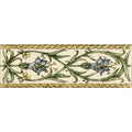 Trumpet Gentian Blue Classical Decorative Border on County White